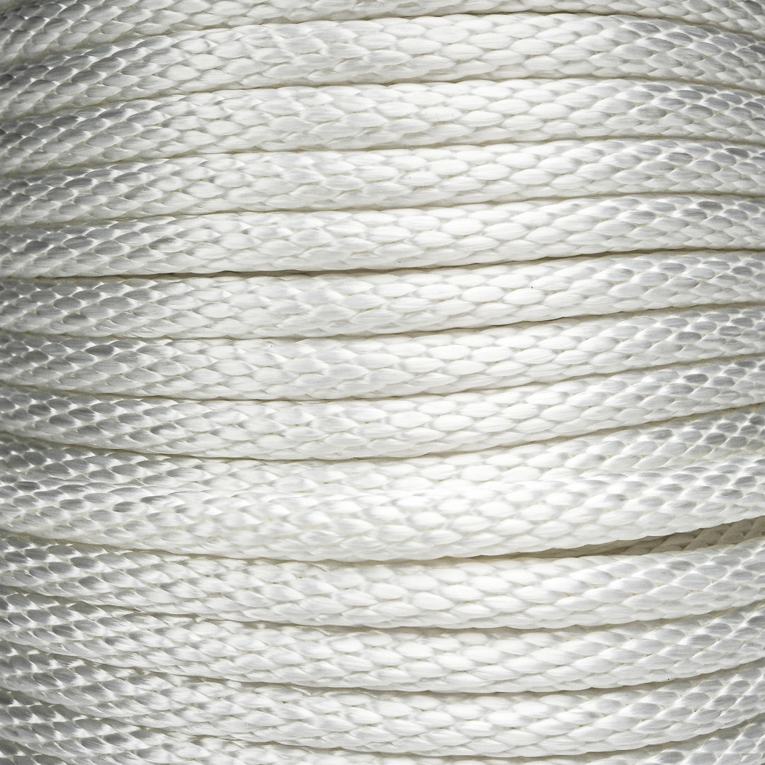 Close-up of white braided rope