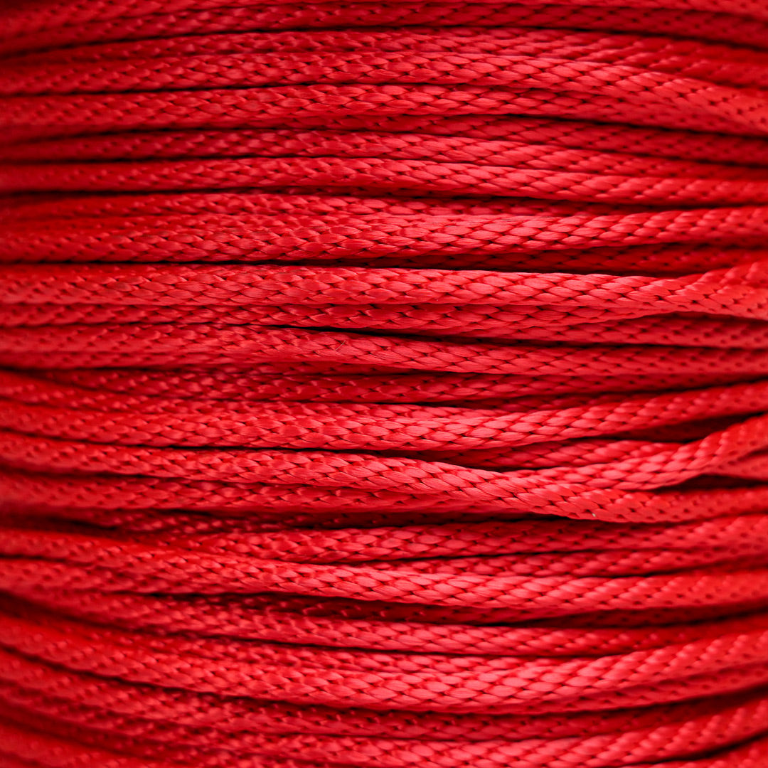 Close-up of red braided cord